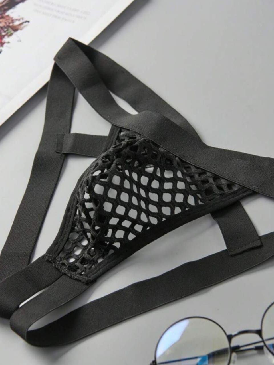 MAD-MEN Mesh Tulle G-String Breathable and Comfortable Stretch Bikini Thong